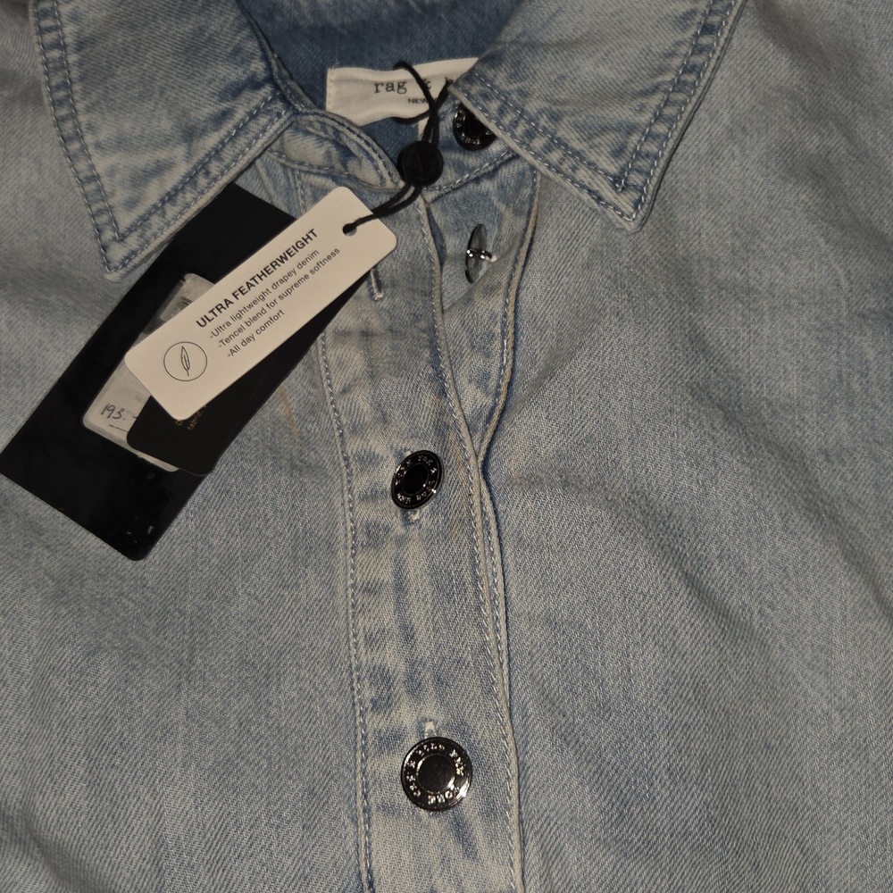 Rag & Bone NWTs Ultra Featherweight Jocelyn Denim Mini Shirtdress - Picture 8 of 8